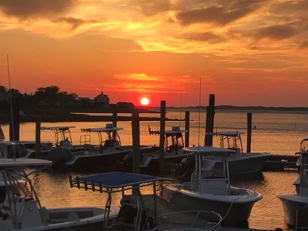 Sunset on the harbor