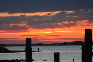 Sunset on the harbor