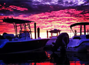 Sunset on the harbor