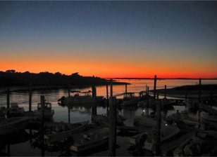 Sunset on the harbor